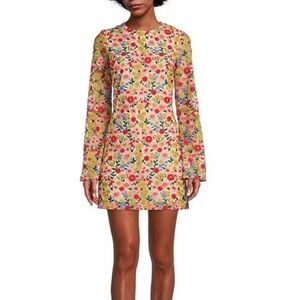 Dillards The Nat Note Clementina Embroidered Floral Mesh Mini Dress